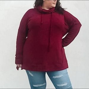 Burgundy turtleneck
